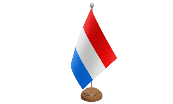 Luxembourg Small Flag with Wooden Stand
